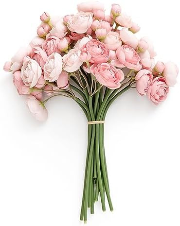Ling's moment Ranunculus Artificial Flower, Faux Silk Mini Ranunculus Flowers for DIY Bouquet, Bu... | Amazon (US)