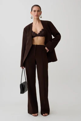 Darcie Fit And Flare Suiting Pants / Dark Chocolate | MESHKI | XS | MESHKI US
