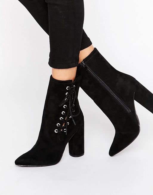 Missguided Lace Up Heeled Ankle Boot | ASOS US
