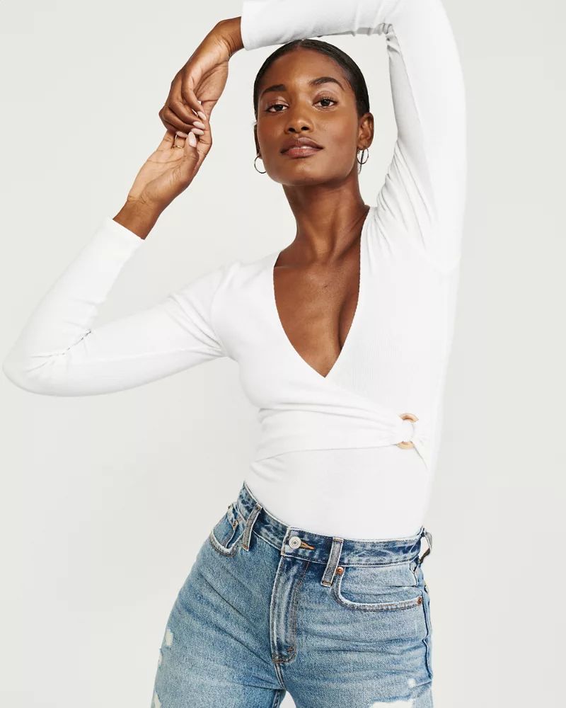 Hardware-Accent Long-Sleeve Bodysuit | Abercrombie & Fitch US & UK
