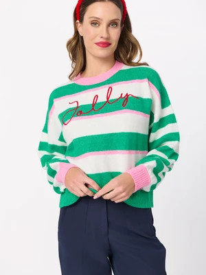 Shiraleah "Jolly" Stripe Relaxed Sweater, Green | Shiraleah