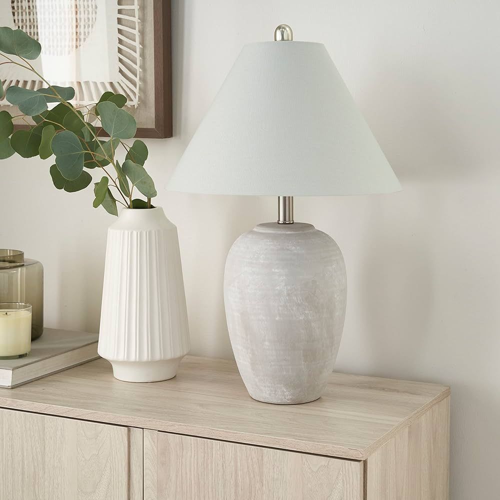 Nourison 23" Black Ceramic Vase Shaped Modern Table Lamp | Amazon (US)