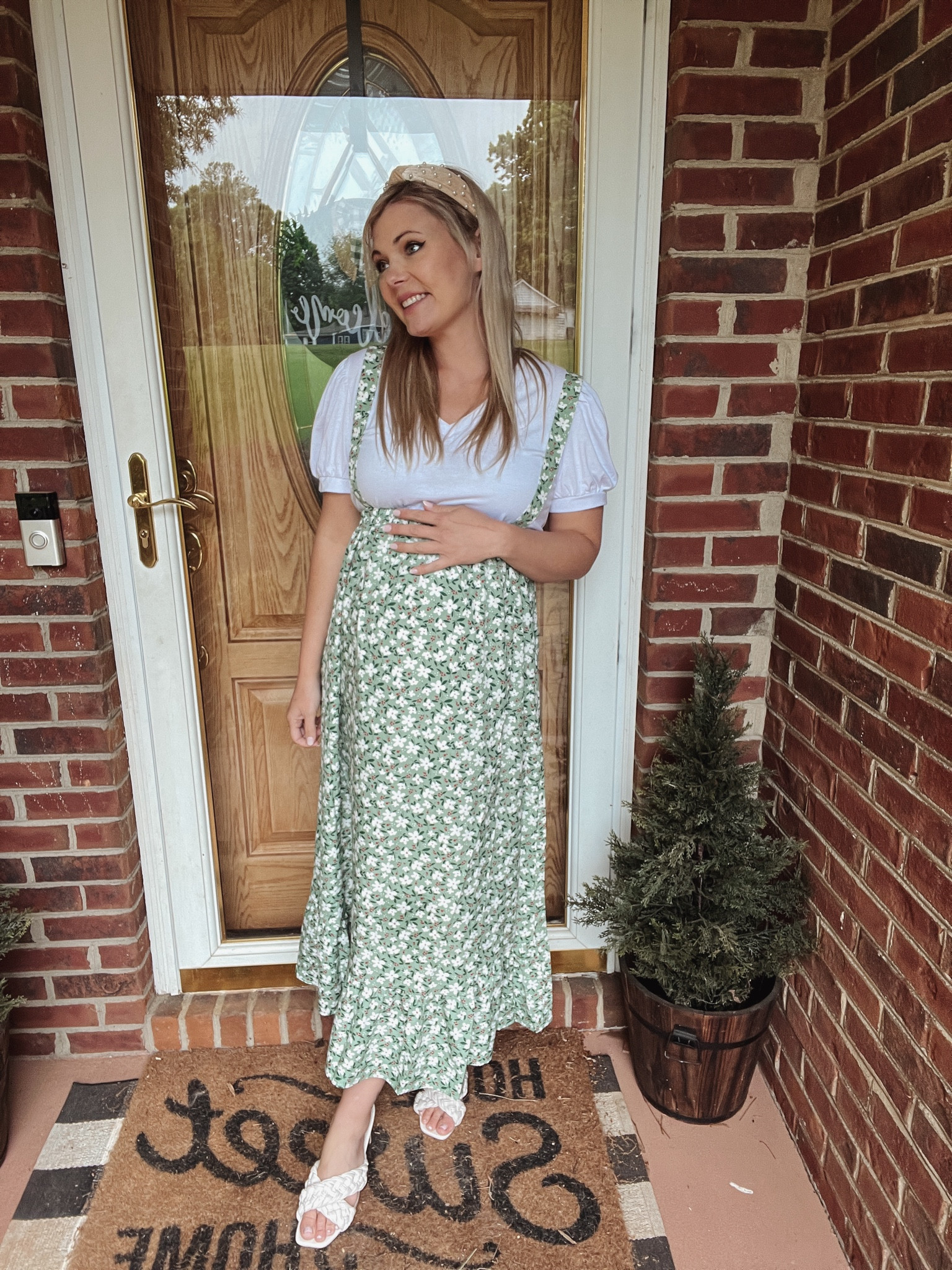 Maternity Pleated Skirt MakeMeChic Women's Stretchy High-Waist