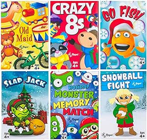 Regal Games - Kids Holiday Card Games - Includes Old Maid, Go Fish, Slapjack, Crazy 8's, Snowball... | Amazon (US)