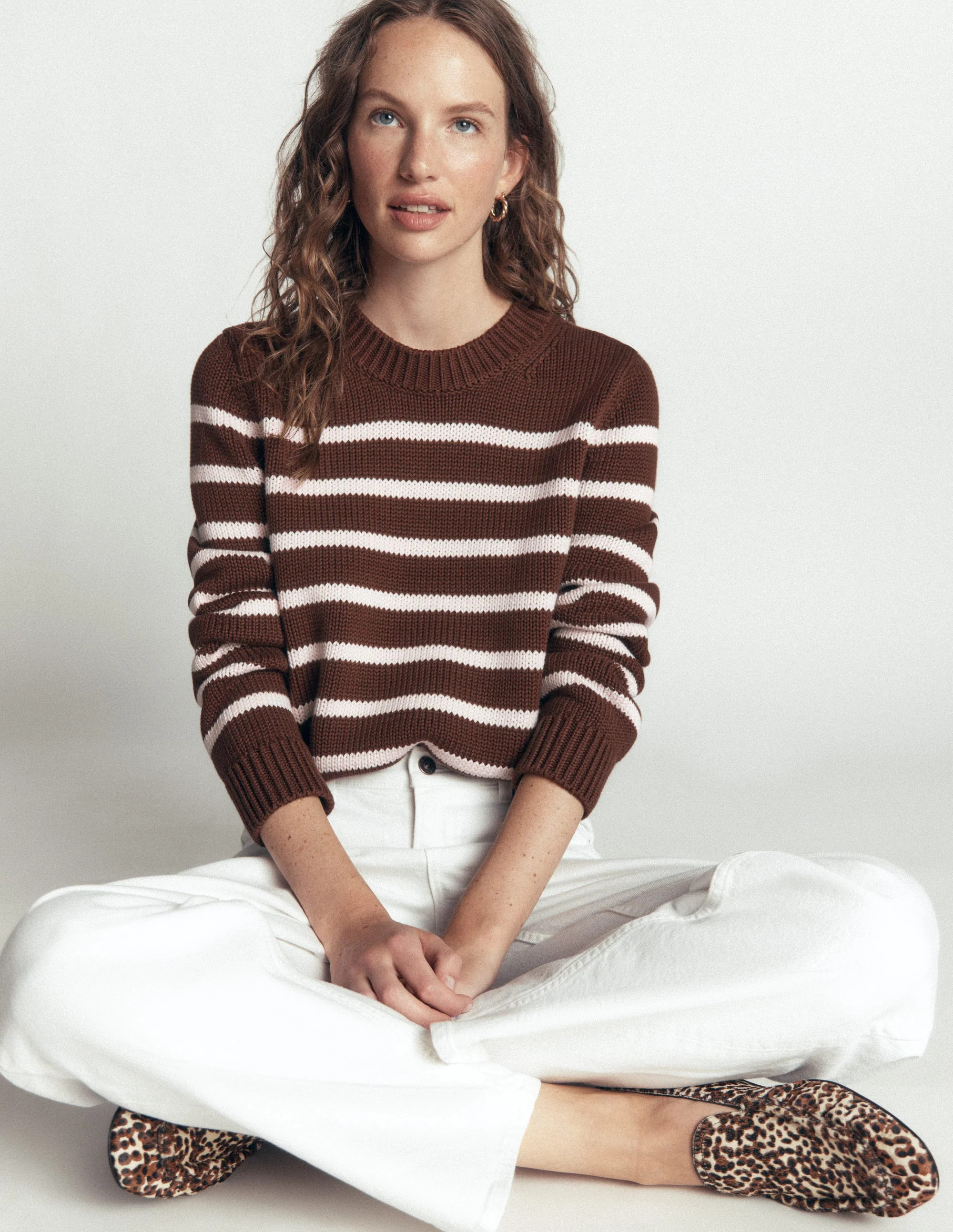 Boden Women's Lucy Chunky Cotton Sweater in Brown | Size Large | Boden (US)