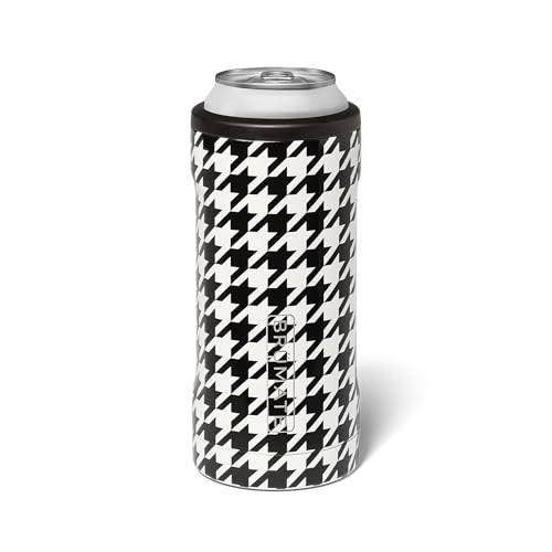 BrüMate Hopsulator Slim Can Cooler Insulated for 12oz Slim Cans | Skinny Can Insulated Stainless Steel Drink Holder for Hard Seltzer, Beer, Soda, and Energy Drinks (Houndstooth) | Amazon (US)