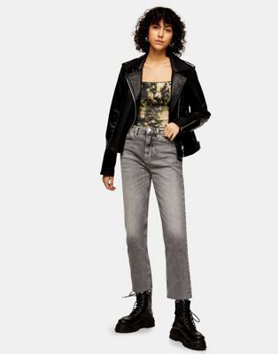 Topshop straight leg jeans in grey | ASOS (Global)