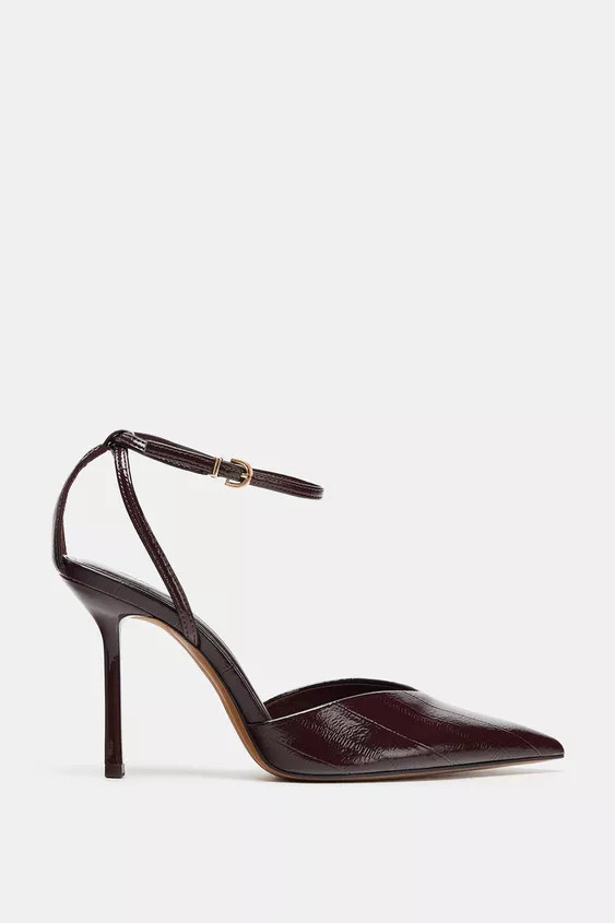 FAUX-PATENT SLINGBACK SHOES WITH STRAPS | Zara US