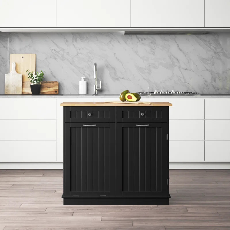 Lark Manor Algaba Solid Wood Top Kitchen Island & Reviews | Wayfair | Wayfair North America