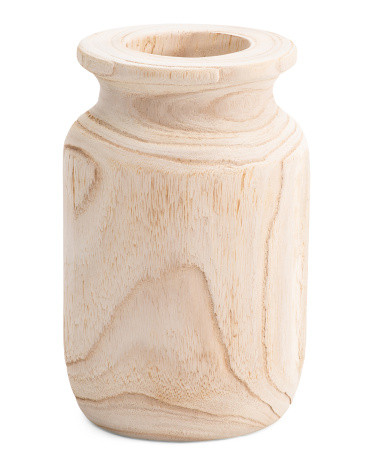 9in Organic Wood Vase | TJ Maxx