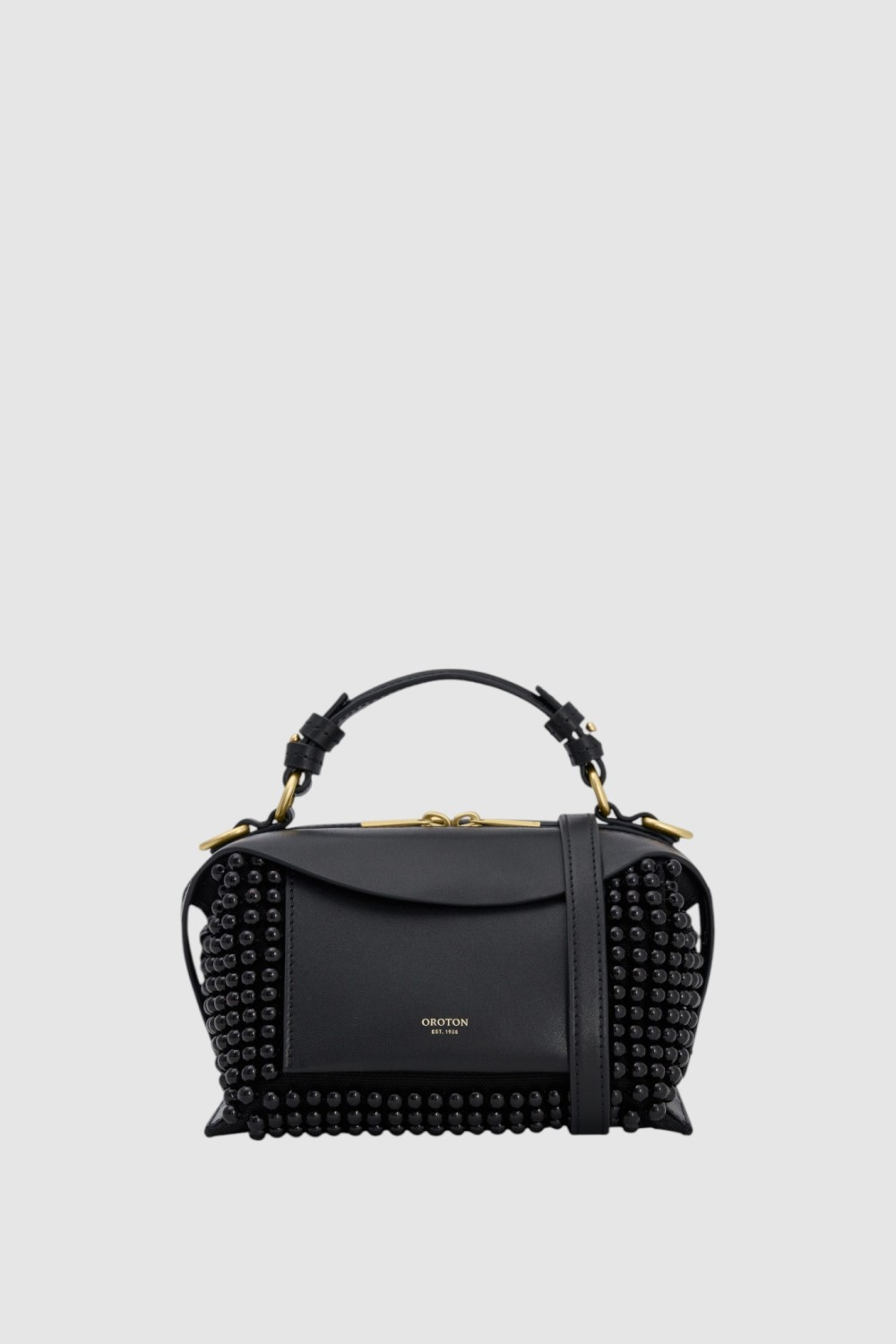 Mica Beaded Mini Bowler Black | Oroton
