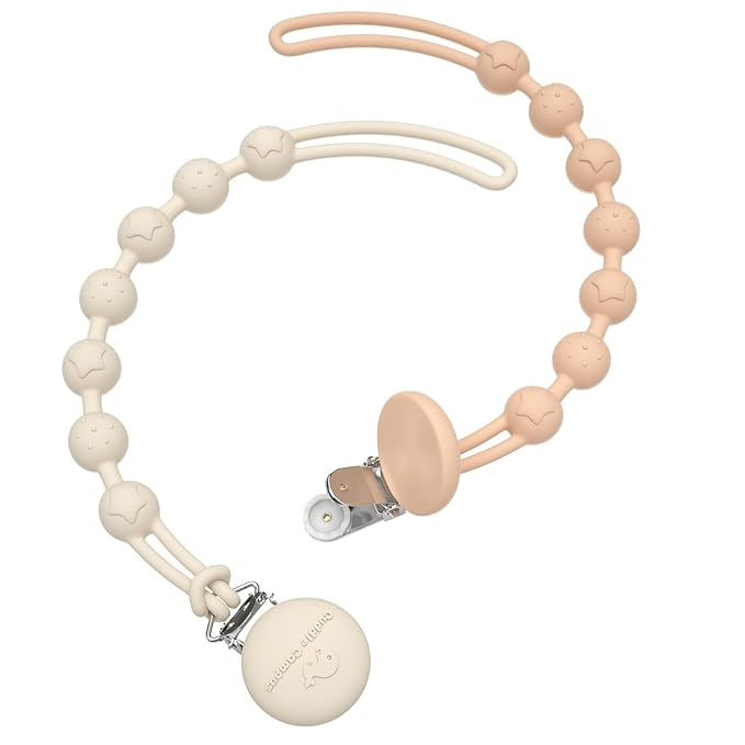 Cuddle Campus Silicone Pacifier Clip Holder with One Piece Design, Pack of 2 Soft Flexible Binky ... | Amazon (US)