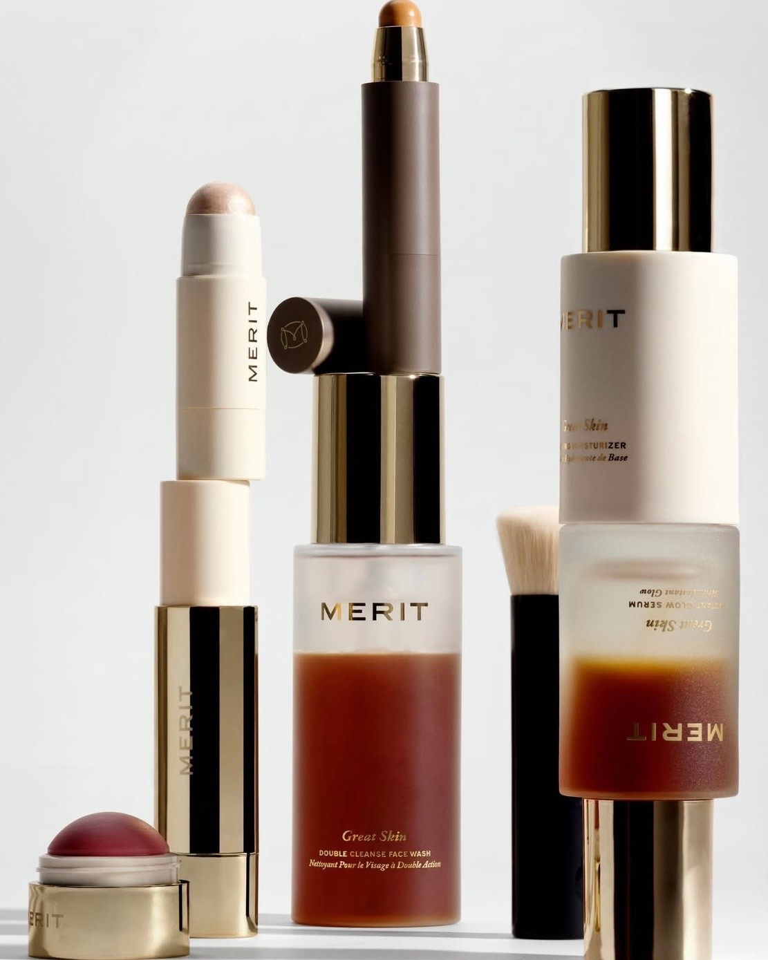 Word to the Wise: just buy one of each. The full @Merit line from skincare to makeup is *chefs kiss* 

[I wear]

I start with Great Skin Serum & Moisturizer 

Then use the Minimalist Perfecting Complection Stick in Linen (a wonderful fair neutral that works for so many!) 

Bronze Balm Sheer Bronzer in Seine 

Flush Balm Cheek Color in Cheeky 

(I blend all that in with the No. 1 Blending Brush by Merit) 

Solo Shadow Eye Color in Studio 

Clean Lash Lengthening Mascara in Perfect Black 

Brow 1990 Sheer Gel Pencil Taupe (cool blonde) 

Signature Lip Liner in Coupe (cool pink) 

Signature Lip Blush in Andie (baby pink) 

Shade Slick Tinted Lip Oil in Pointelle (cool baby pink) 

I’m a True Summer, so I go for anything cool and pink-y! 

Let me know if you have questions! 



#LTKselfcare #LTKOver40 #LTKBeauty