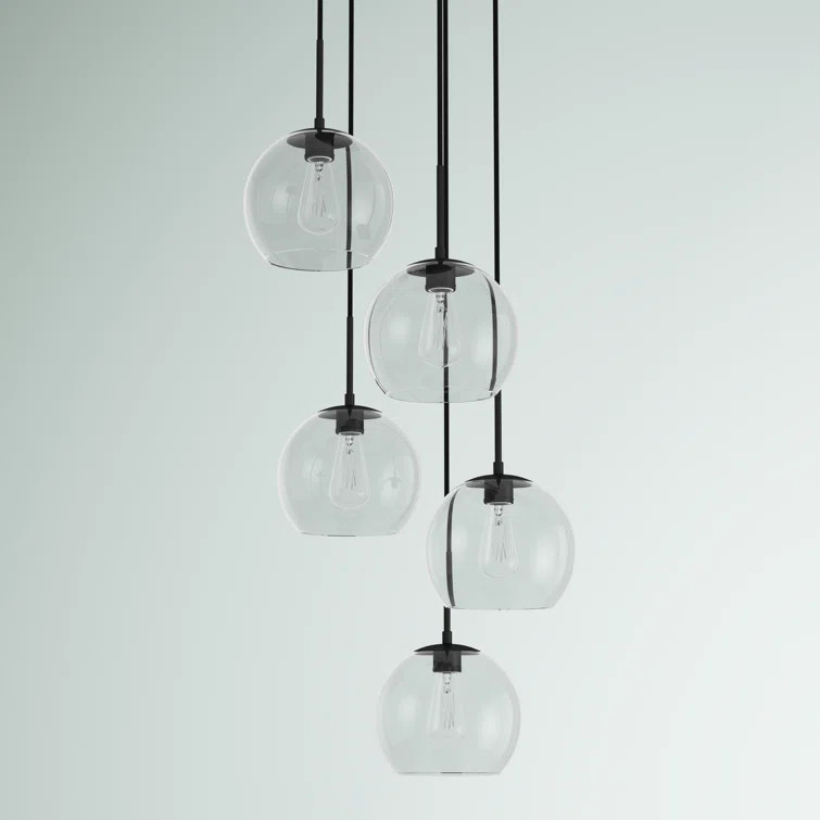 Snead 5 - Light Cluster Globe Pendant with Glass Accents | Wayfair North America