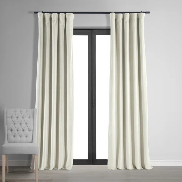 Olivia Signature Velvet Curtains, Max Blackout Curtains for Living Room Large Window Single Panel | Wayfair North America