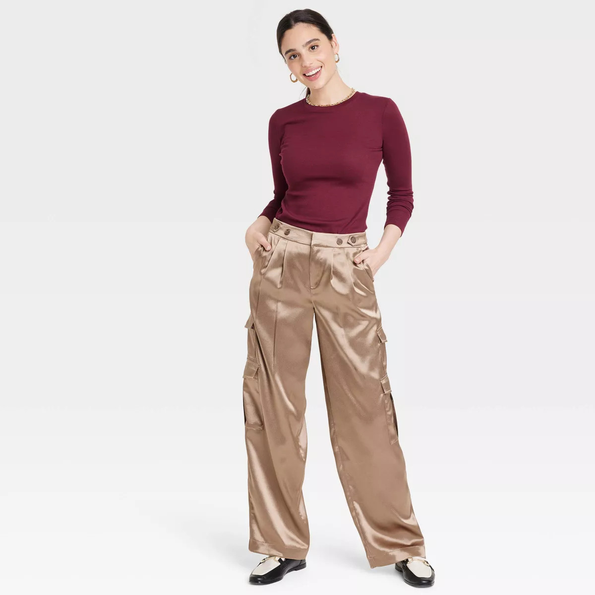 Women's Long Sleeve Slim Fit Crewneck T-Shirt - A New Day™ | Target