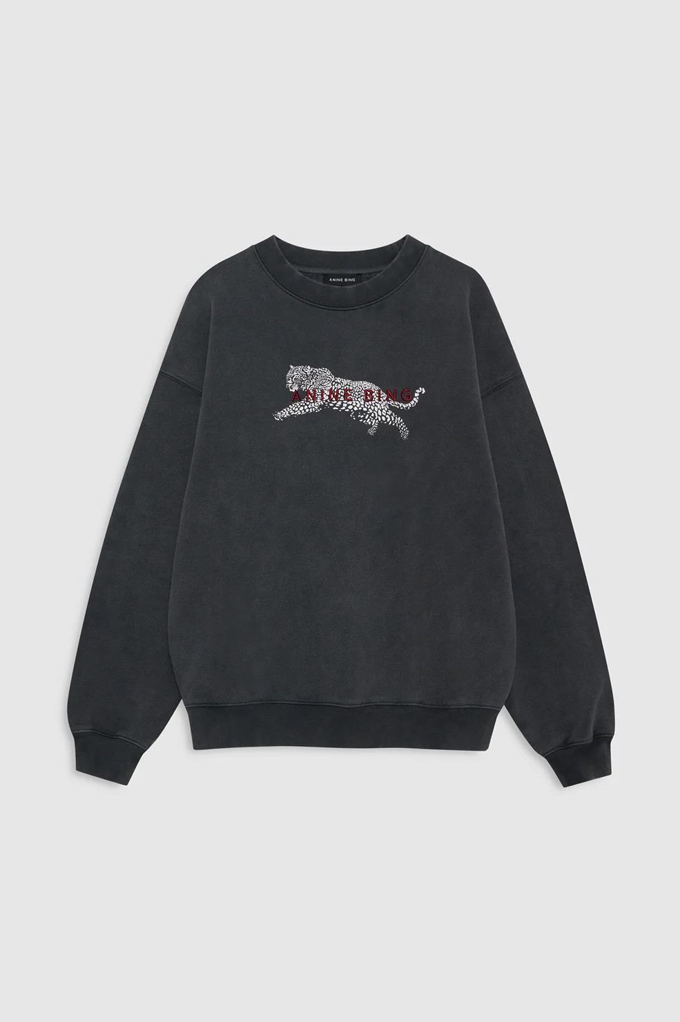 Spencer Sweatshirt Leopard - Washed Black | Anine Bing