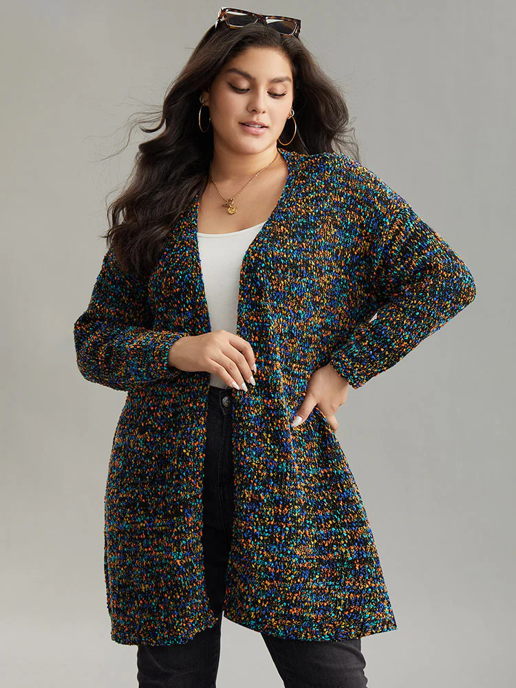 Color Textured Open Front Cardigan | Bloomchic