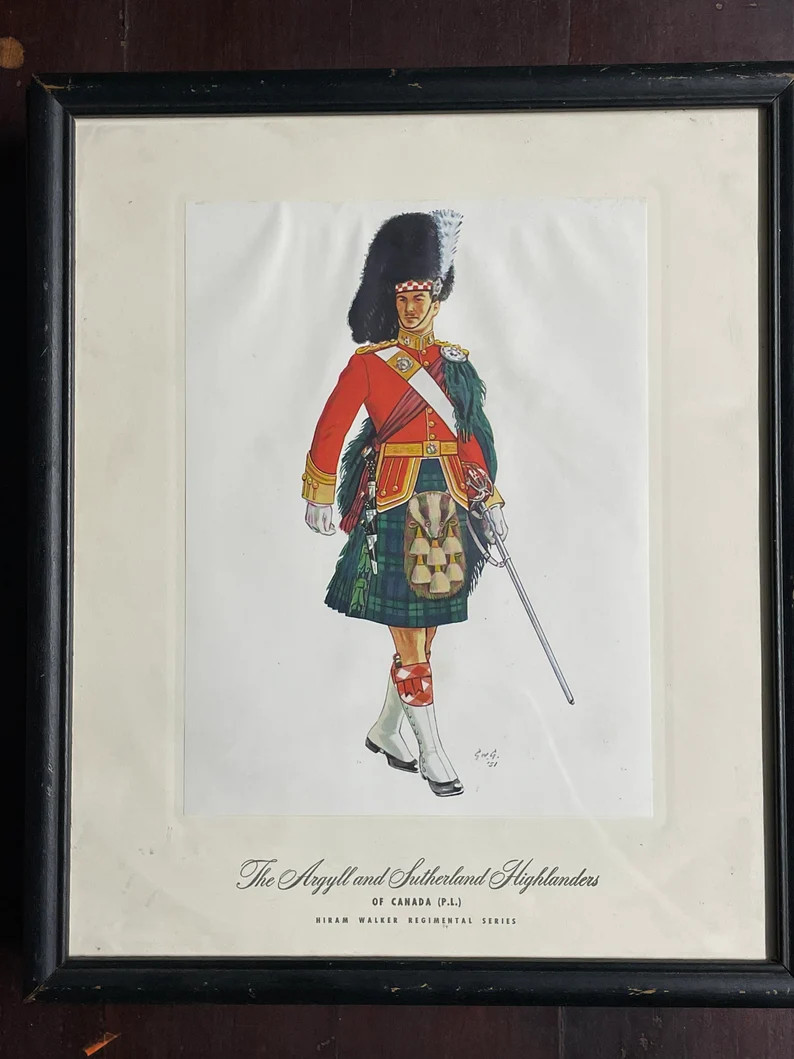 Hiram Walker Canada Highland Regimental Series, 5 of the 8 Prints, 1951 - Etsy | Etsy (US)