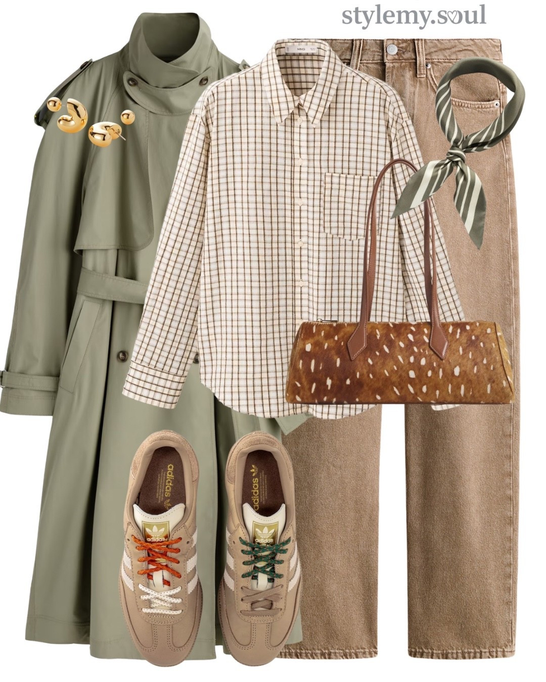 Trench coat, shirt, jeans, adidas, bambi bag, gold earrings

#LTKautumn #LTKjeans #LTKstyletip