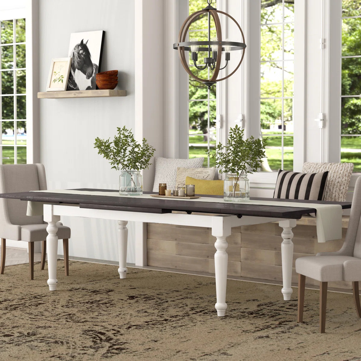 Veazey 75" Pine Solid Wood Dining Table with Extendable Leaves | Wayfair North America