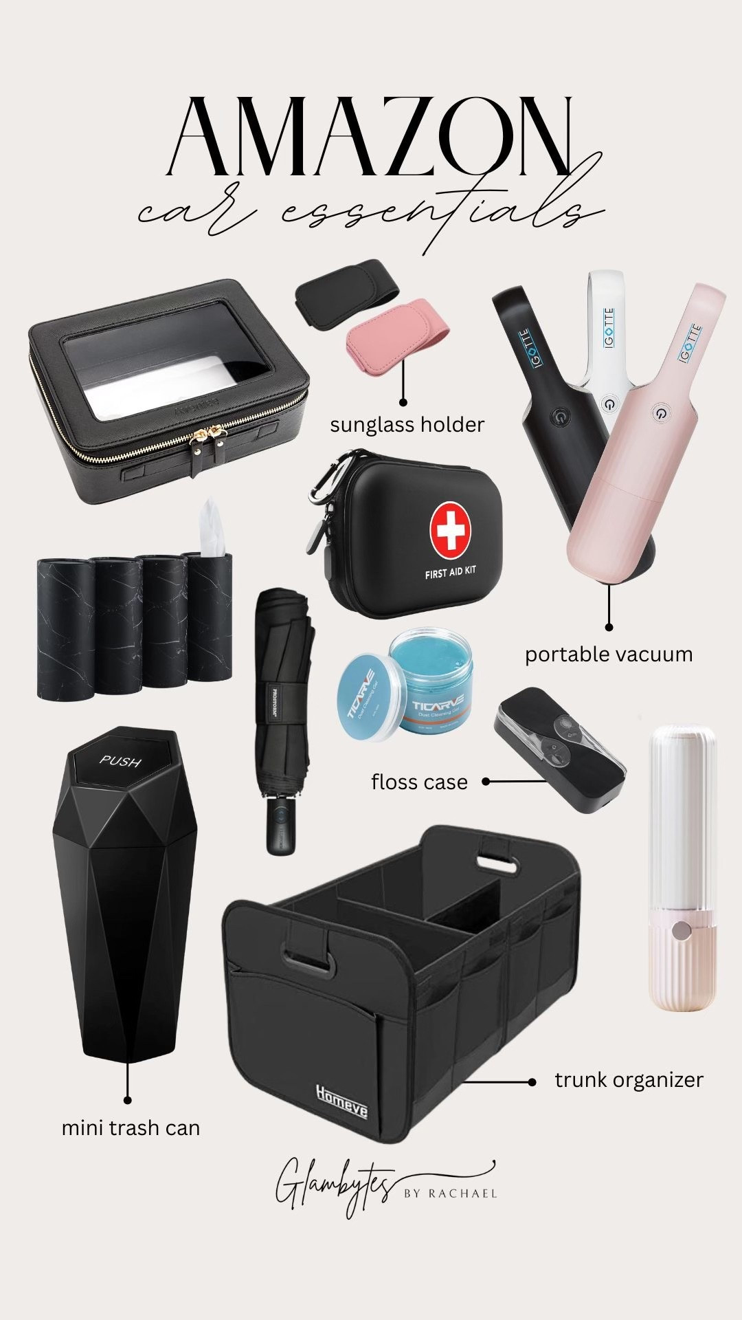 My most-used car essentials from Amazon! ✨ amazon car organization finds, car organizers, trunk storage bin, trunk organizers, car trash bin, mini trash can, portable vacuum, handheld vacuum, clean car essentials

#LTKTravel #LTKmomlife
