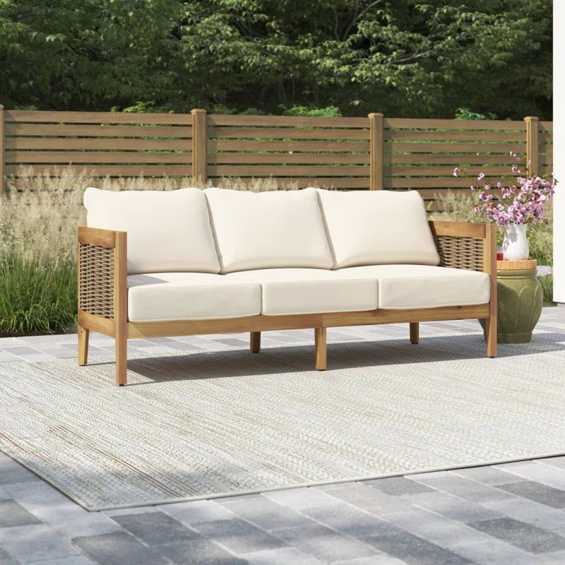 Jacie 76.5'' Acacia Outdoor Patio Sofa | Wayfair North America