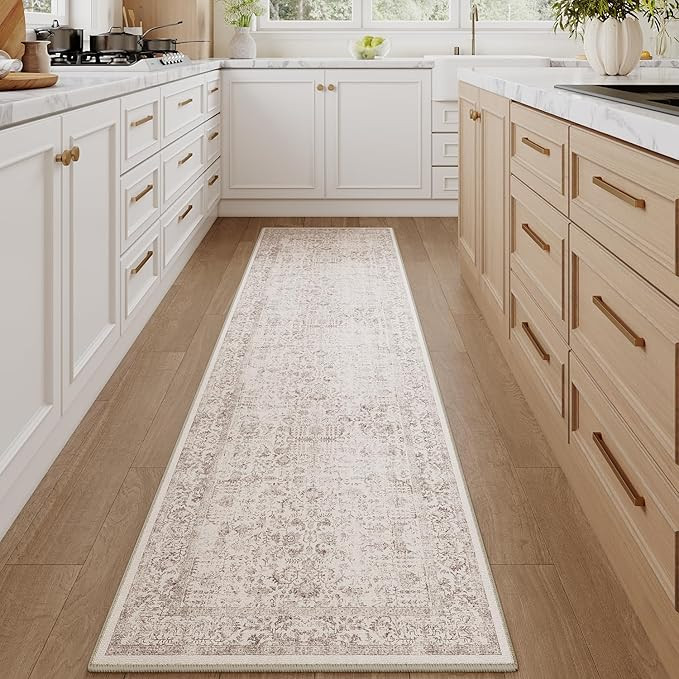 Light Brown Runner Rug 2x8 Hallway Machine Washable Kitchen Vintage Distressed Non Slip Long Carp... | Amazon (US)