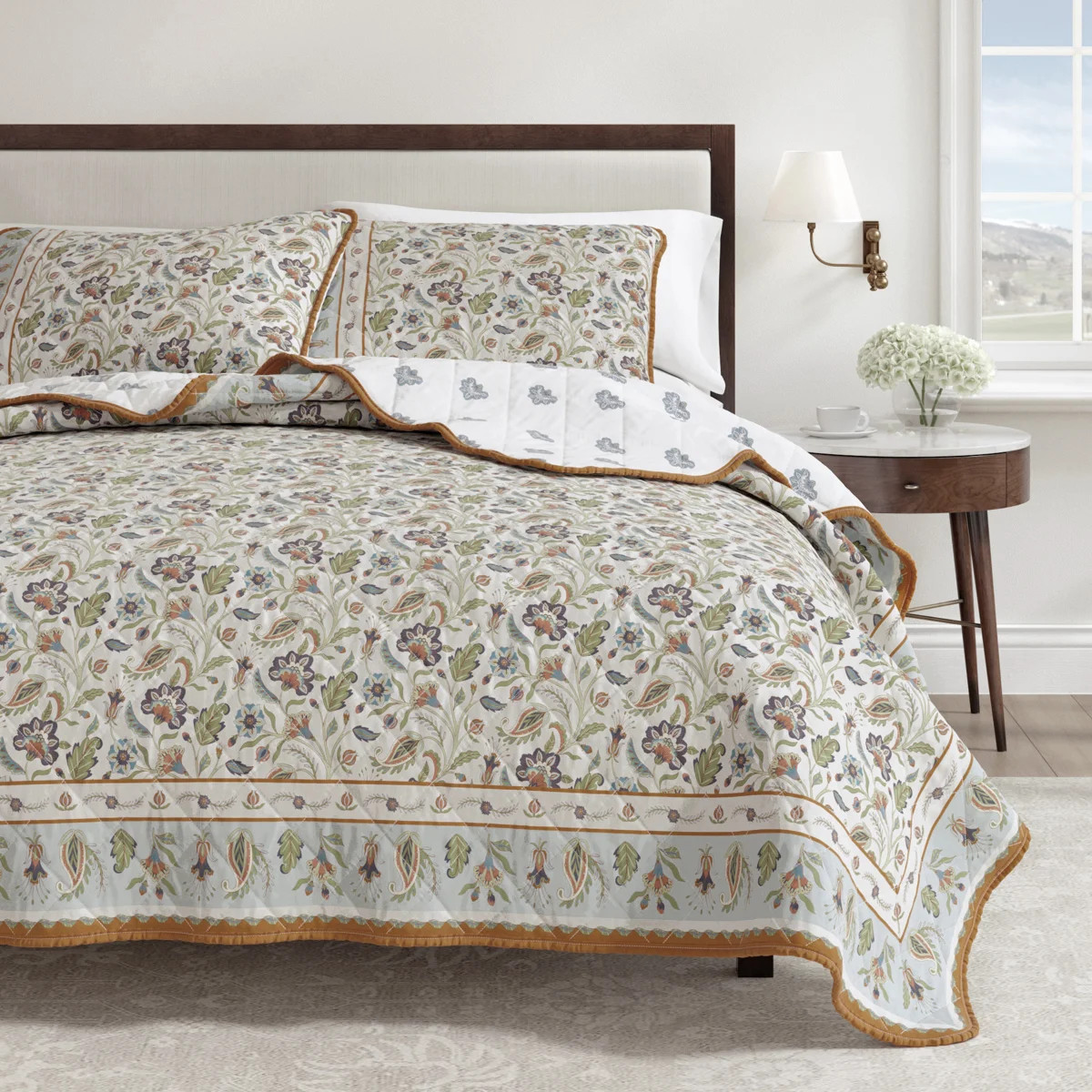 Floral Bordered Cotton Quilt Set | Wayfair North America