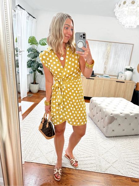 How stunning is this polka dot yellow wrap dress?! 🤩💛 It’s perfect for a vacation, graduation party, church! I ended up sizing down to an XS (size 2/4 for reference)! 💁🏼‍♀️ 

Dresses, graduation dresses, church dresses, vacation dresses, wrap dresses 

#LTKFindsUnder100 #LTKFindsUnder50 #LTKSaleAlert