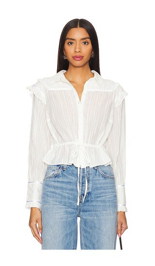 Free People Solid Daybreak Blouse in White. - size M | Revolve Clothing (Global)