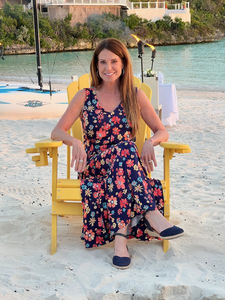 This floral maxi dress was perfect for my beach vacation. I wore it from sunrise to after sunset and was comfortable and confident in it. The pleats at the waist are figure flattering. It’s so versatile that I could also wear it to brunch, showers, Easter, or even just running errands.

Let’s talk about sizing… The dress comes in misses, petites and women’s sizes. I’m 5’2” and would normally wear a petite XS, but I’m wearing a regular XS for a little longer length. 

I paired the spring and summer dress with a coral color lightweight sweater shrug to cover my arms when the temperature dipped. It’s great to have on hand for cold restaurants too and comes in several color options.

The cute navy espadrilles were fun for this dress, but will be cute for wearing with jeans, pants and others dresses too. They run tts, and I’m wearing my regular 6.5.

#beachvacation #petitefashion #resortwear #vacationoutfit 

#LTKstyletip #LTKSeasonal #LTKover40