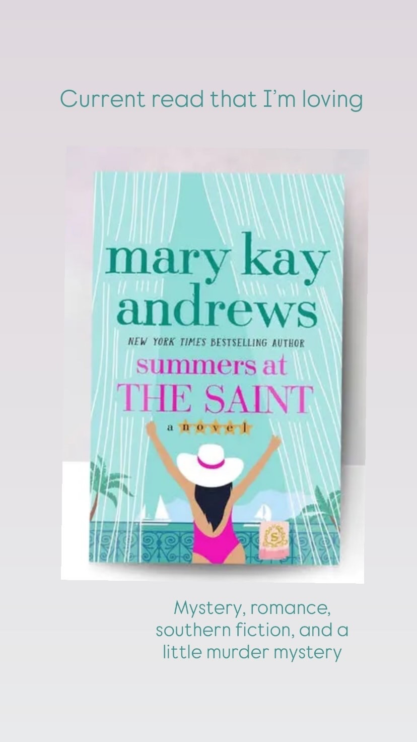 Current read that I’m loving

Mystery, romance, southern fiction, and a little murder mystery 

#book 