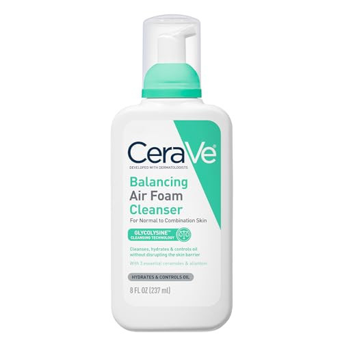 CeraVe Balancing Air Foam Face Wash, Foaming Facial Cleanser For Combination Skin, 8HR Oil Control + 24HR Hydration, Fragrance-Free & Non-Comedogenic, With Glycolysine™ & 3 Essential Ceramides, 8oz | Amazon (US)