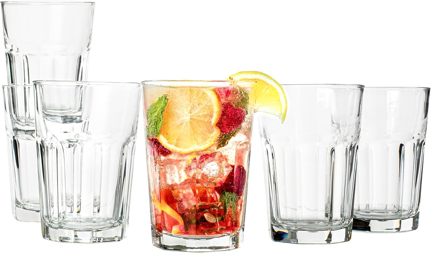 Vikko Drinking Glasses, 11.5 Ounce Glass Cups, Durable Glasses Drinking Set of 6, Stackable Water Glasses, Highball Glasses, Heavy Base Tumblers & Water Glasses, Dishwasher Safe Cups for Kitchen | Amazon (US)