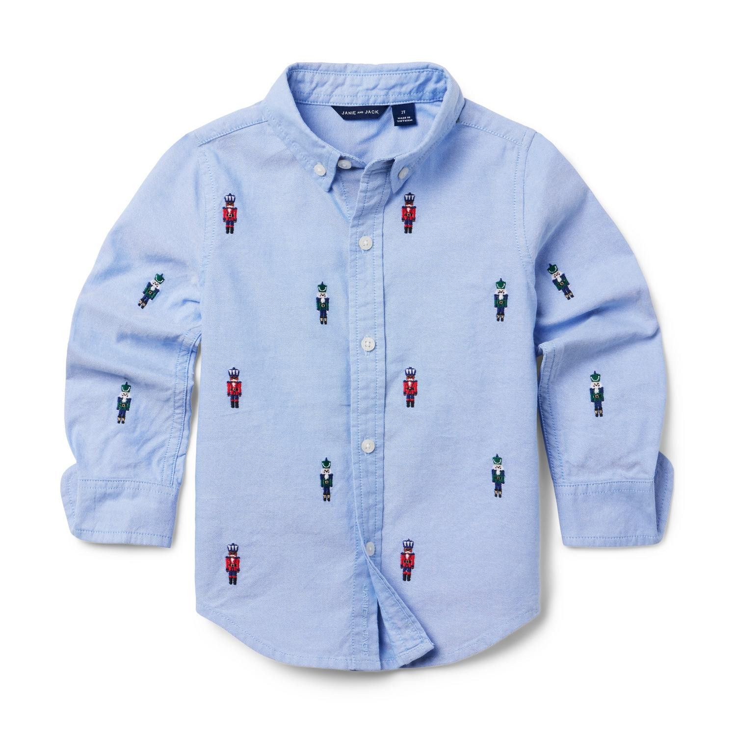 The Embroidered Oxford Shirt | Toddler Boy Clothes | Boy Gifts #LTKparties #LTKHoliday #LTKfamily  | Janie and Jack