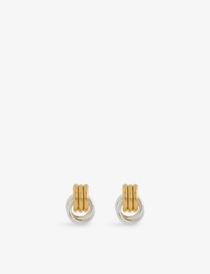 Mini Knot yellow-gold plated metal stud earrings | Selfridges