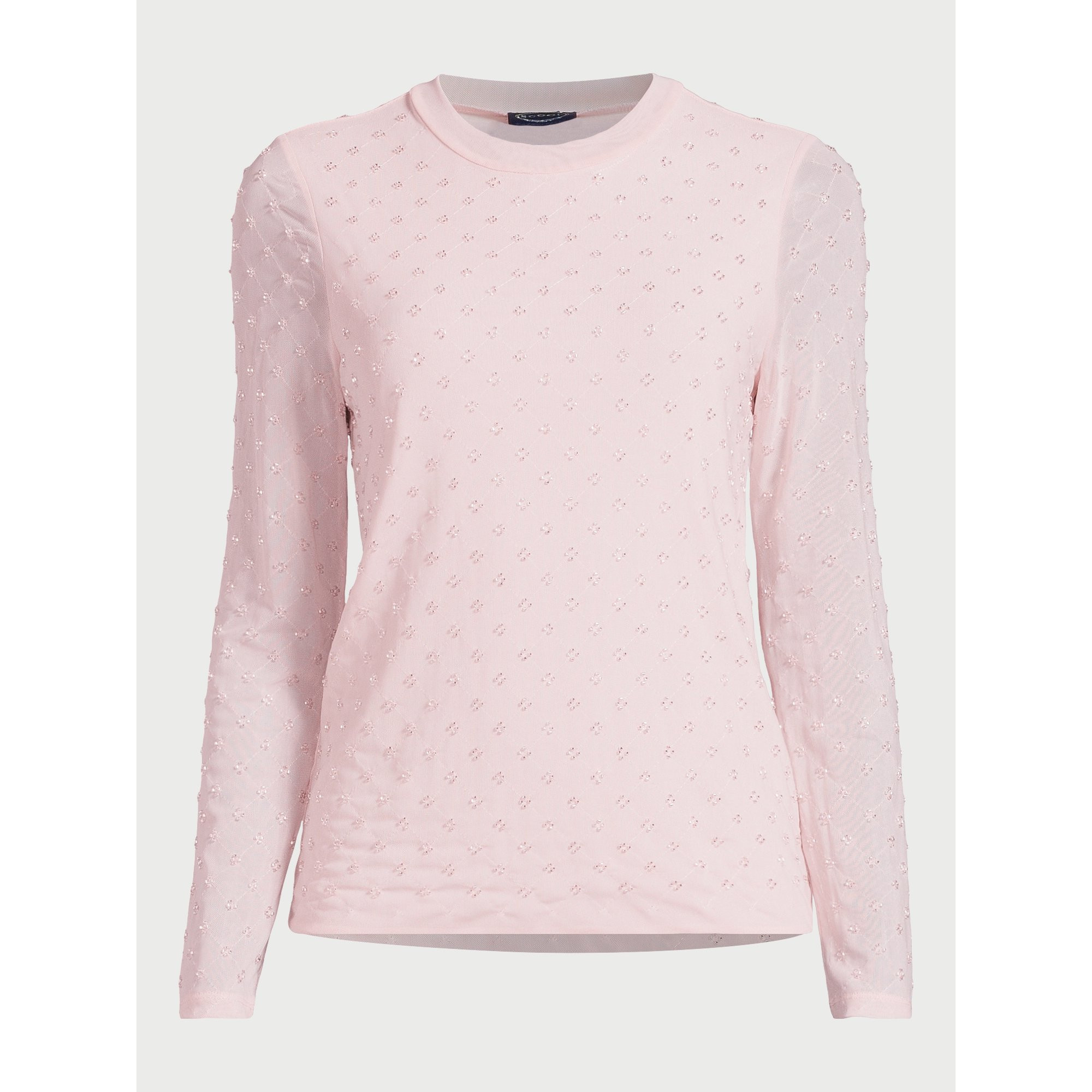 Scoop Women’s Crystal Embellished Mesh Top, Sizes XS-XXL | Walmart (US)