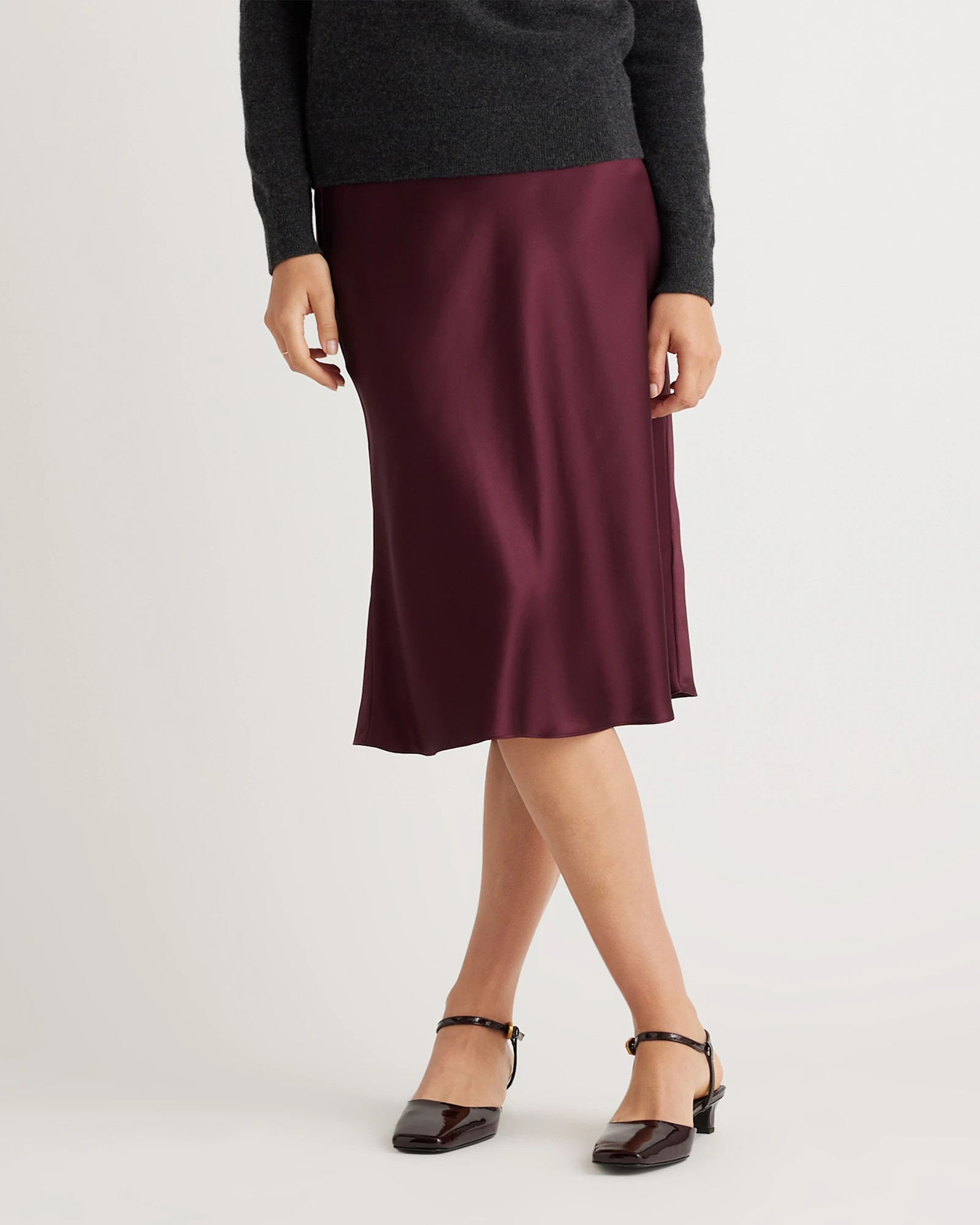 Quince | Women's Skirt in Rose Powder, Size Small, Silk | Quince