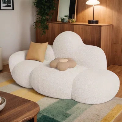 Leisure Cloud Sofa, Comfortable Cushioned Single Seat Curved Sofa, Lounge Chair Lazy Sofa, Minimalist Oversized Double Sofa, Living Room Office Apartm | Wayfair North America