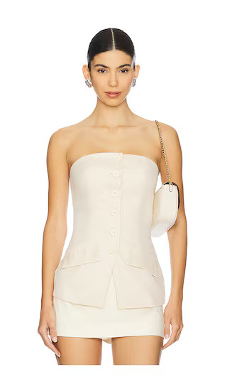 Darcie Strapless Top in Cream | Revolve Clothing (Global)