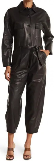 FRAME Leather Belted Jumpsuit | Nordstromrack | Nordstrom Rack