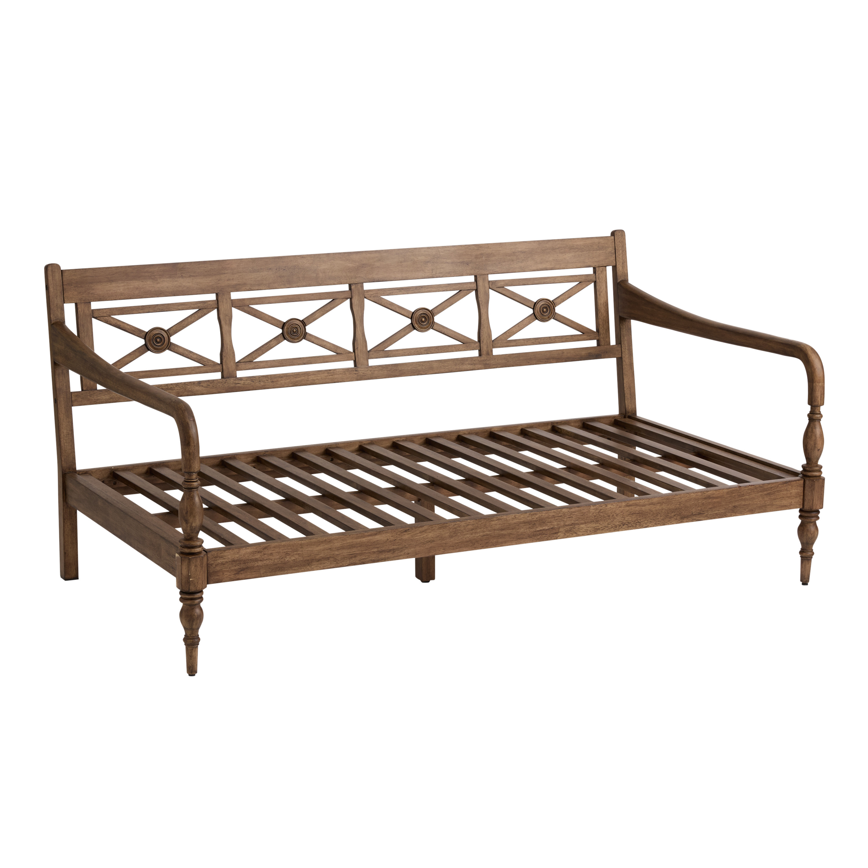 Solid Wood Lattice Back Indonesian Daybed Frame | World Market