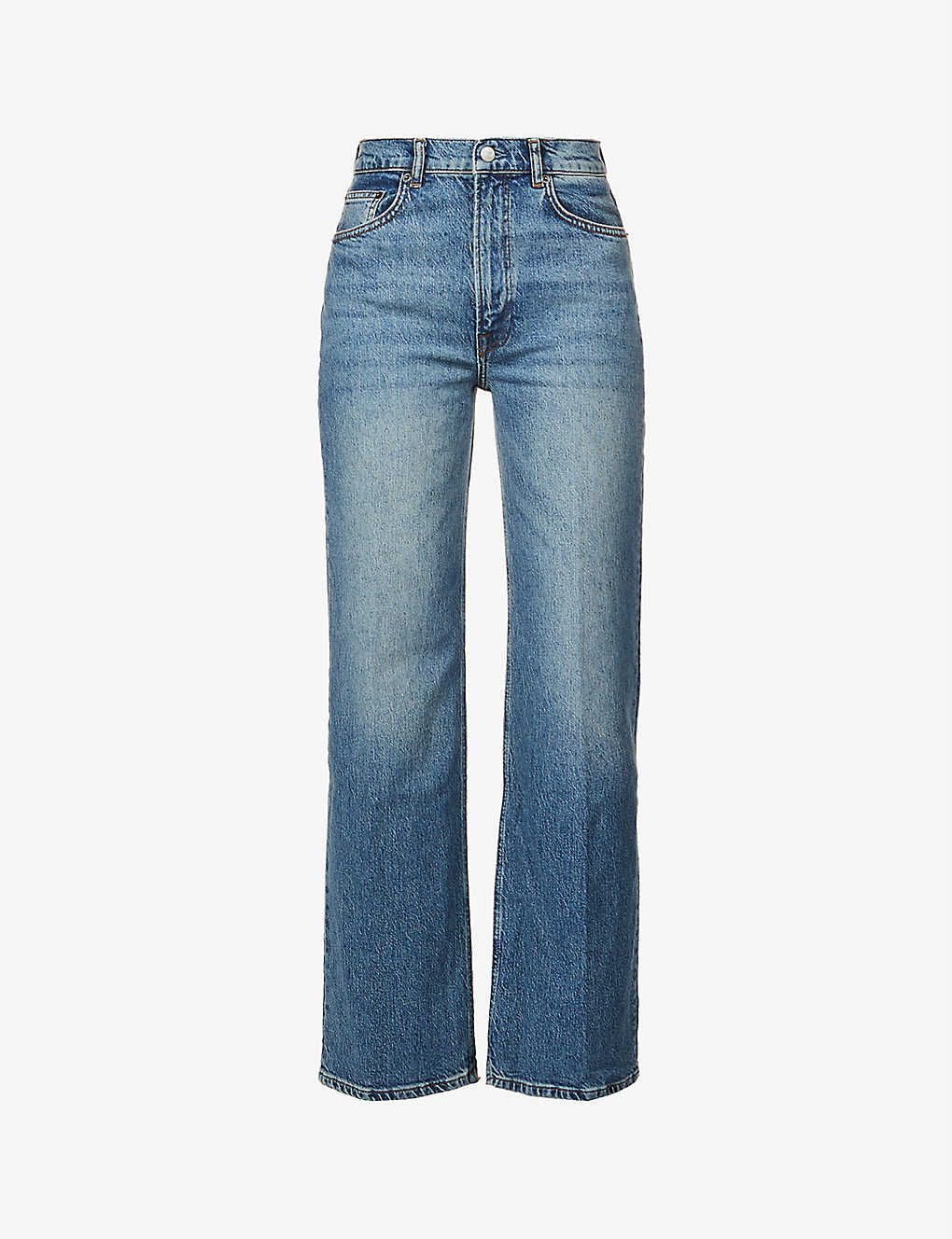 Remi regular high-rise wide-leg organic cotton-blend stretch-denim jeans | Selfridges