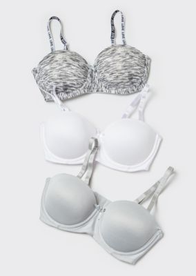3-Pack Gray Space Dye Push Up Bras | rue21