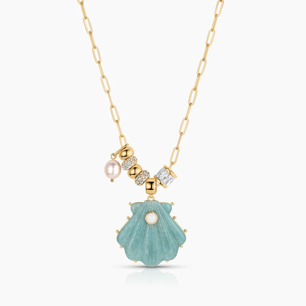 Marea Soirée Amazonite Shell Necklace | Thatch