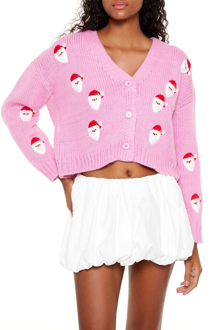 Santa Patch Cardigan Sweater | Forever 21