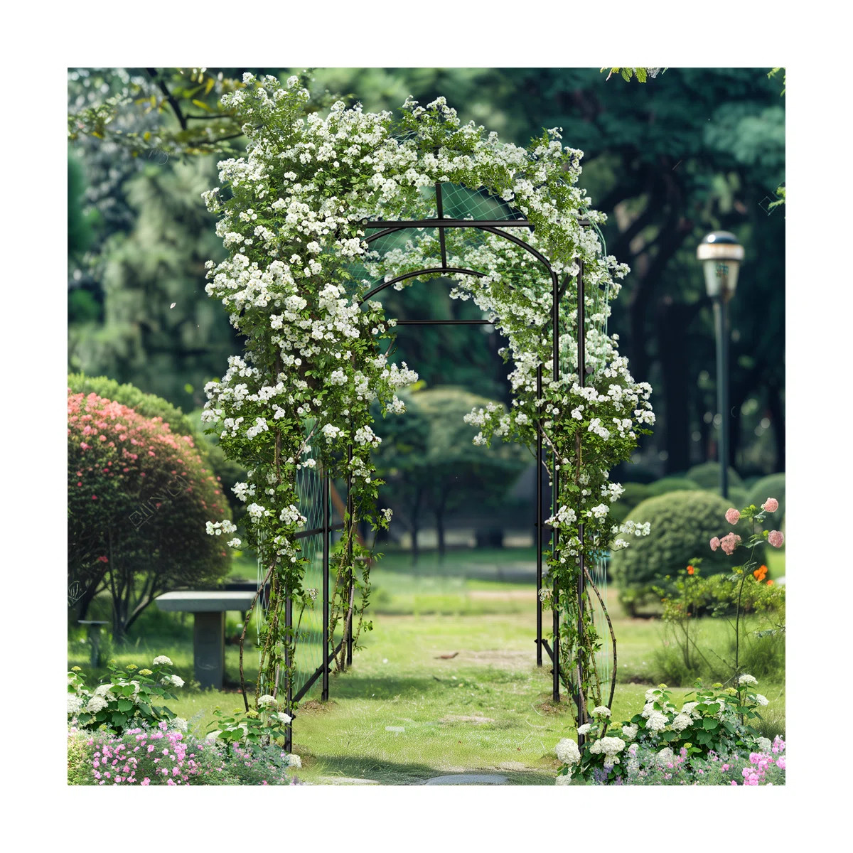 Outdoor Garden Arch Trellis For Climbing Plant Path Frame Firm Fruit Growing Supporter | Wayfair North America
