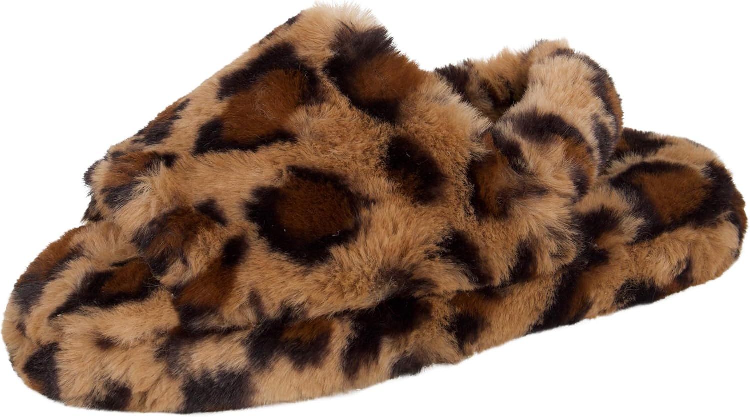 Jessica Simpson Girls Plush Faux Fur Slip on House Slippers With Memory Foam | Amazon (US)