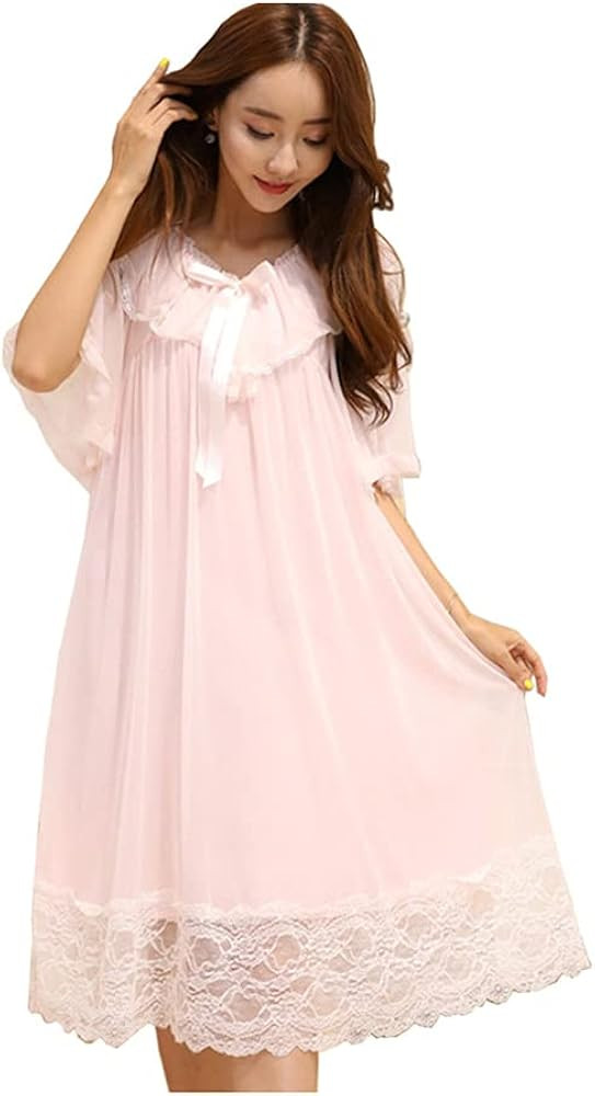 Sharebeauty Super Soft Vintage Victorian Palace Style Nightgown Modal Viscose Rayon | Amazon (US)